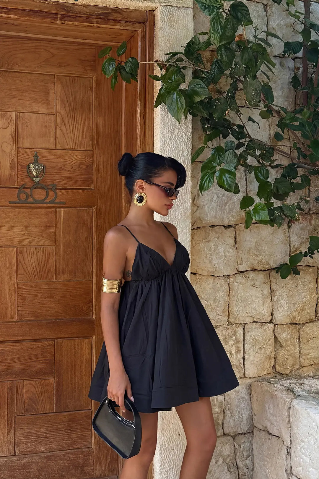 EYY Women Black Strappy Mini Dress - Pomigliano d’Arco