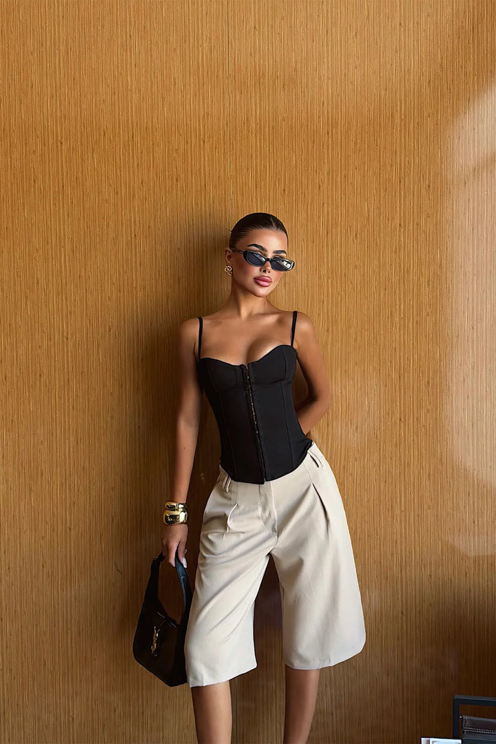 EYY Women Black Strappy Crop Top - Harrisburg