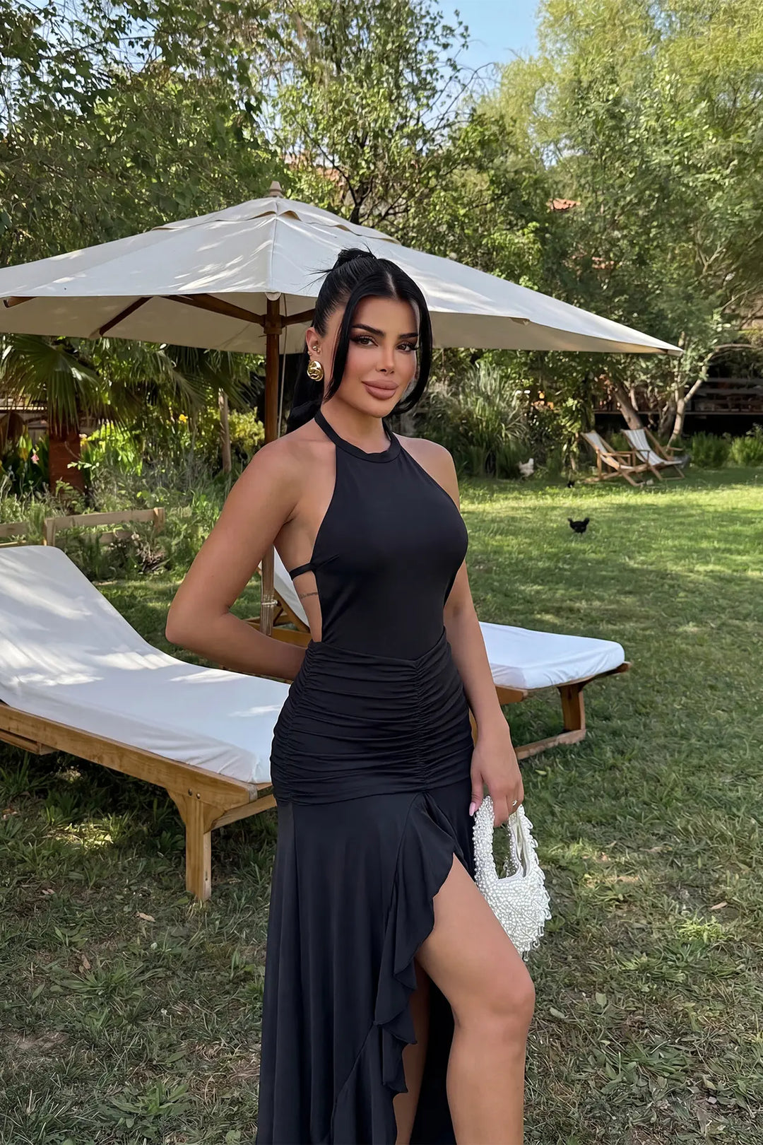 EYY Women Black Strappy Long Dress - Monreale