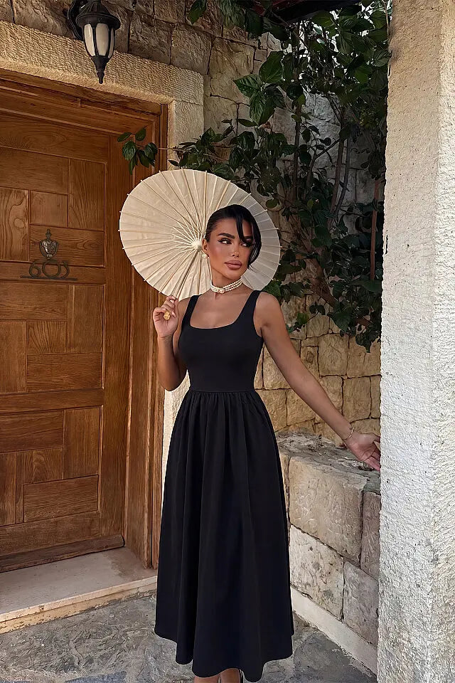 EYY Women Black Strappy Long Dress - Bridgewater