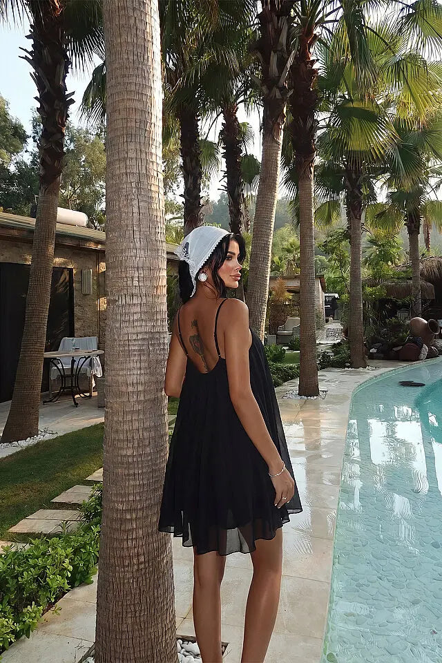 EYY Women Black Strappy Midi Dress - Fuengirola