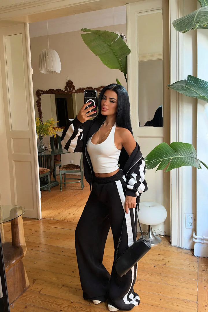 EYY Women Black Stripe Detail Tracksuit Set - Christchurch