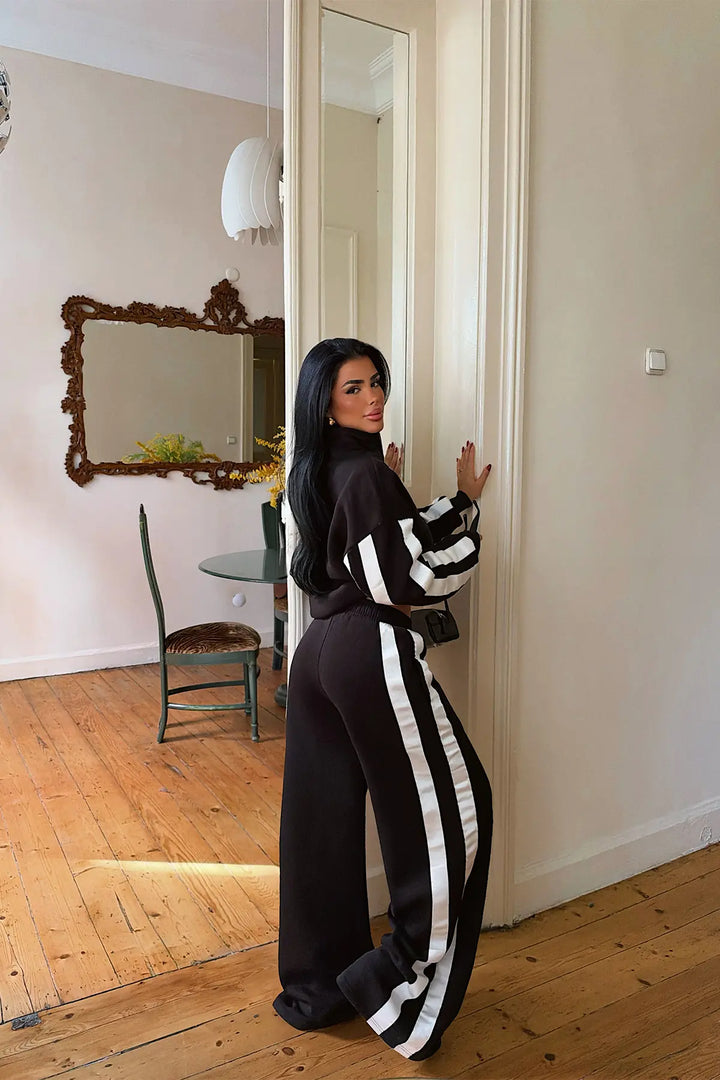 EYY Women Black Stripe Detail Tracksuit Set - Christchurch