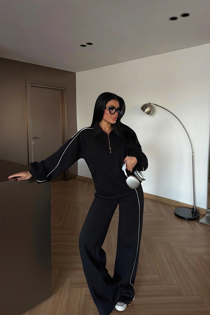 EYY Women Black Striped Tracksuit - Fargo