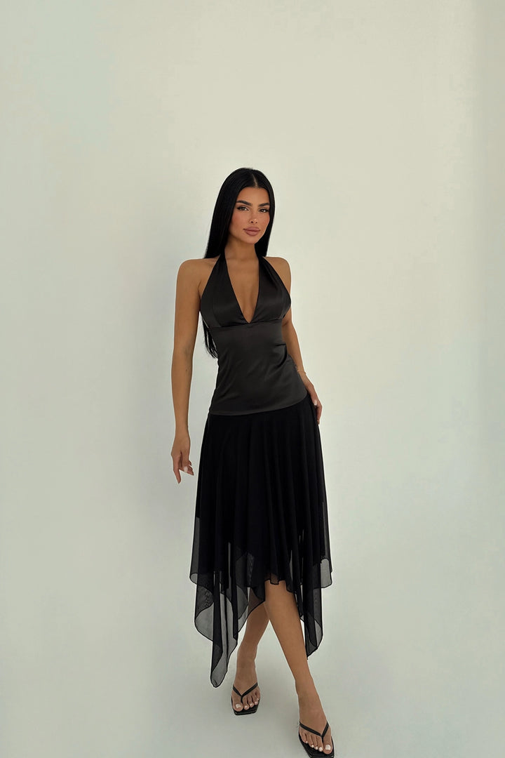 EYY Women Black Tulle Dress - Issy-les-Moulineaux