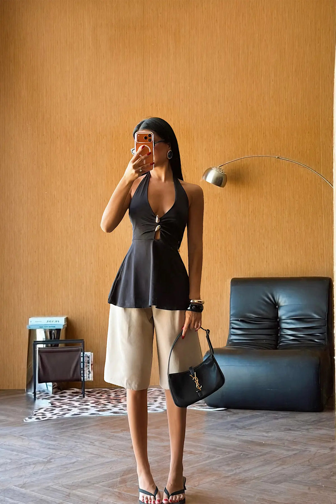 EYY Women Black Window Detail Crop Top - East Ham