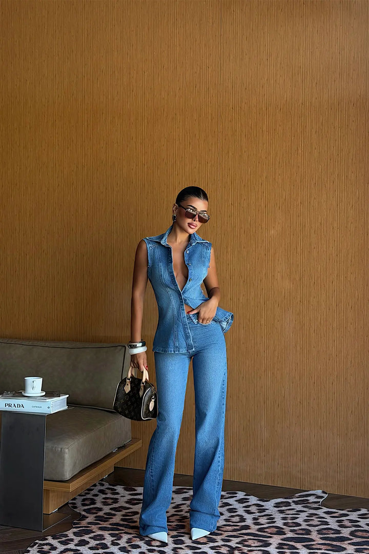EYY Women Blue Denim Suit - Providence