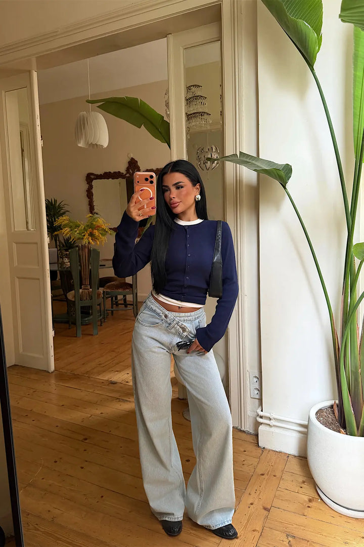 EYY Women Blue High-Waisted Jeans - Kaunas