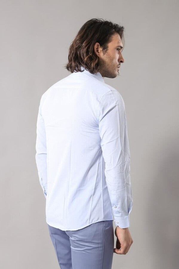 WSS Blue Patterned Slim Fit Shirt  - Kansas City