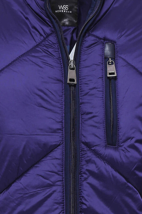 WSS Blue Quilted Down Coat  - Singen
