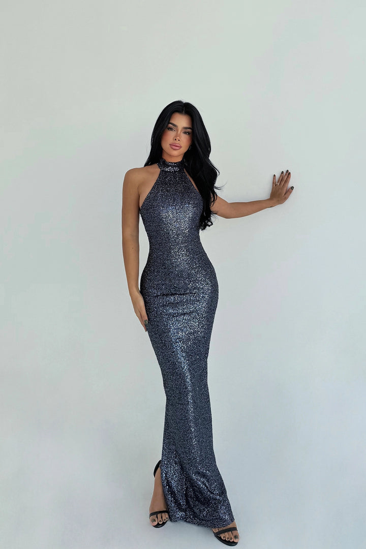 EYY Women Mavi Shion Payetli Elbise - Albany