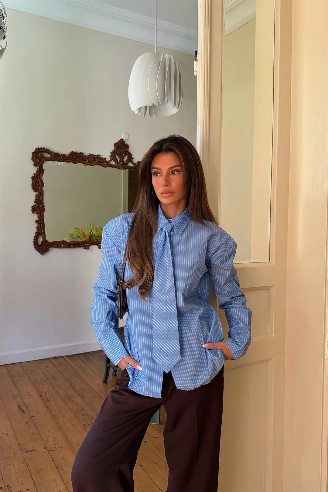 EYY Women Blue Shirt with Button Detail - Ciudad Manuel Doblado