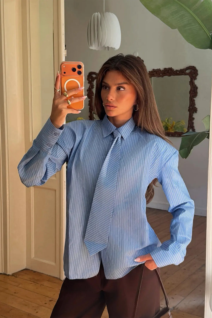 EYY Women Blue Shirt with Button Detail - Ciudad Manuel Doblado