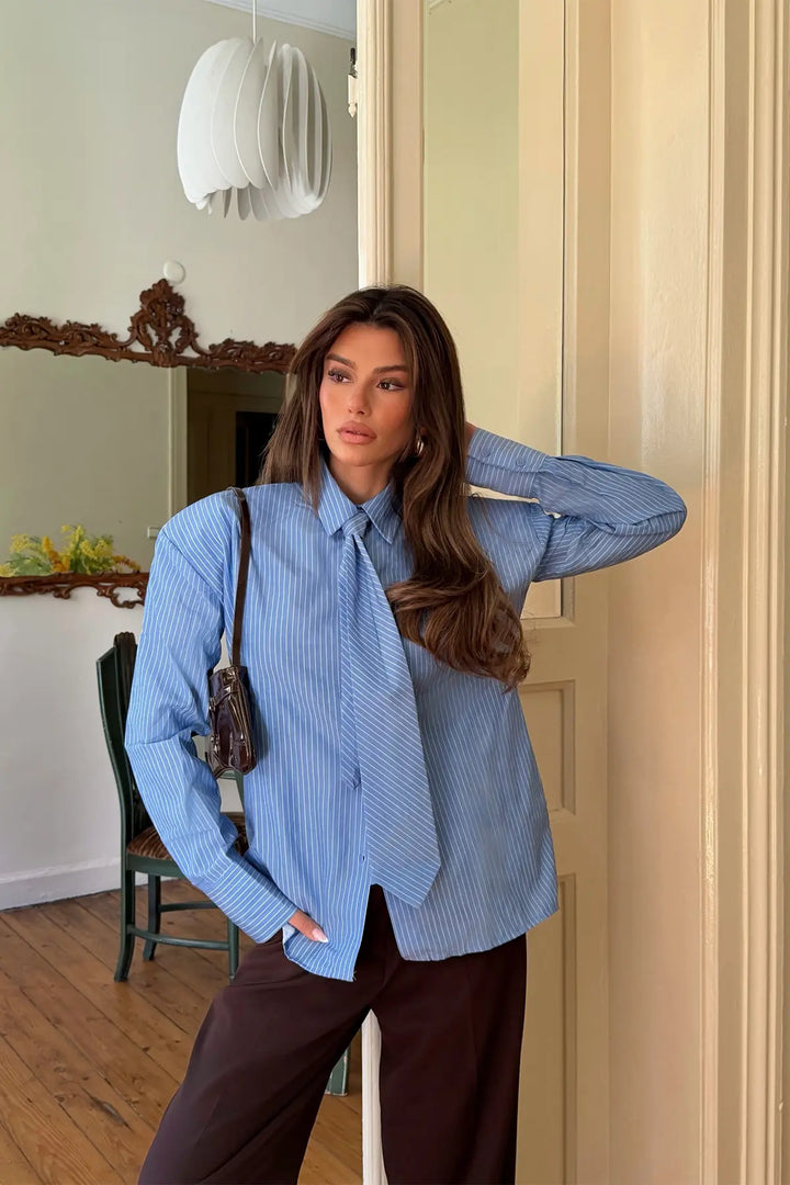 EYY Women Blue Shirt with Button Detail - Ciudad Manuel Doblado