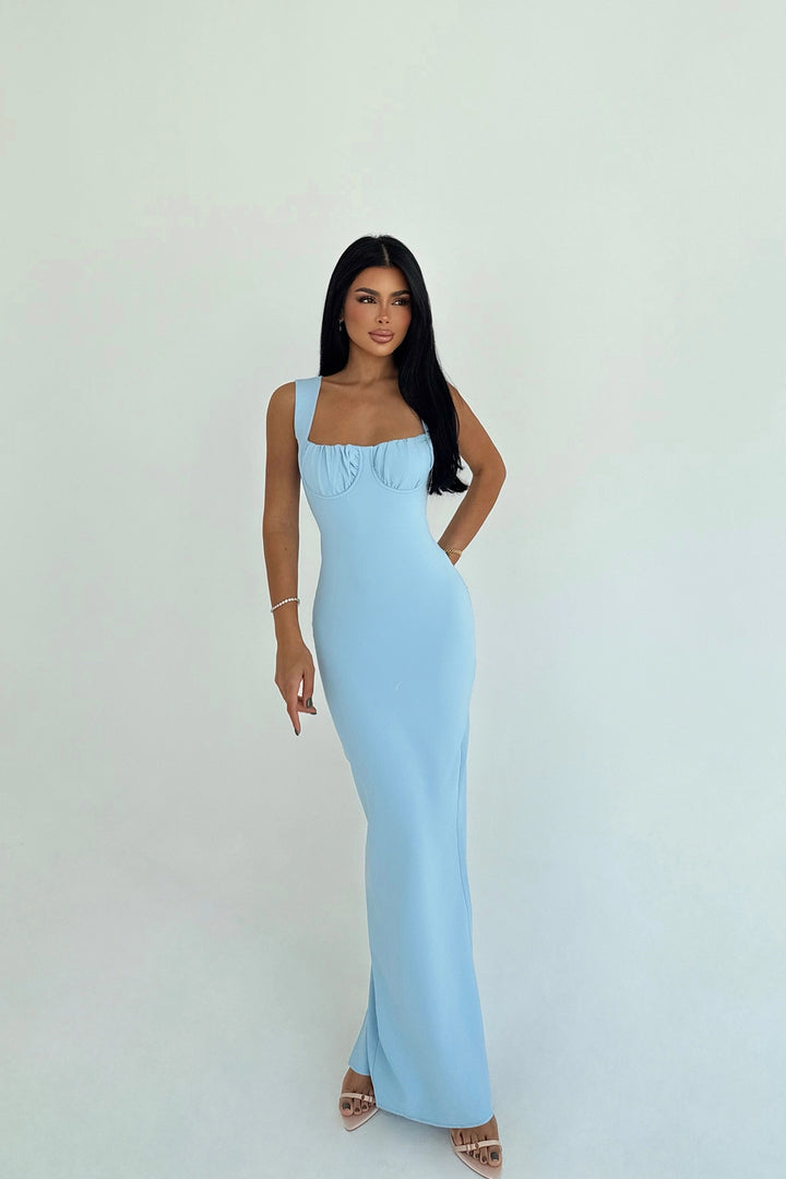 EYY Women Blue Shawl Long Dress - La Línea de la Concepción
