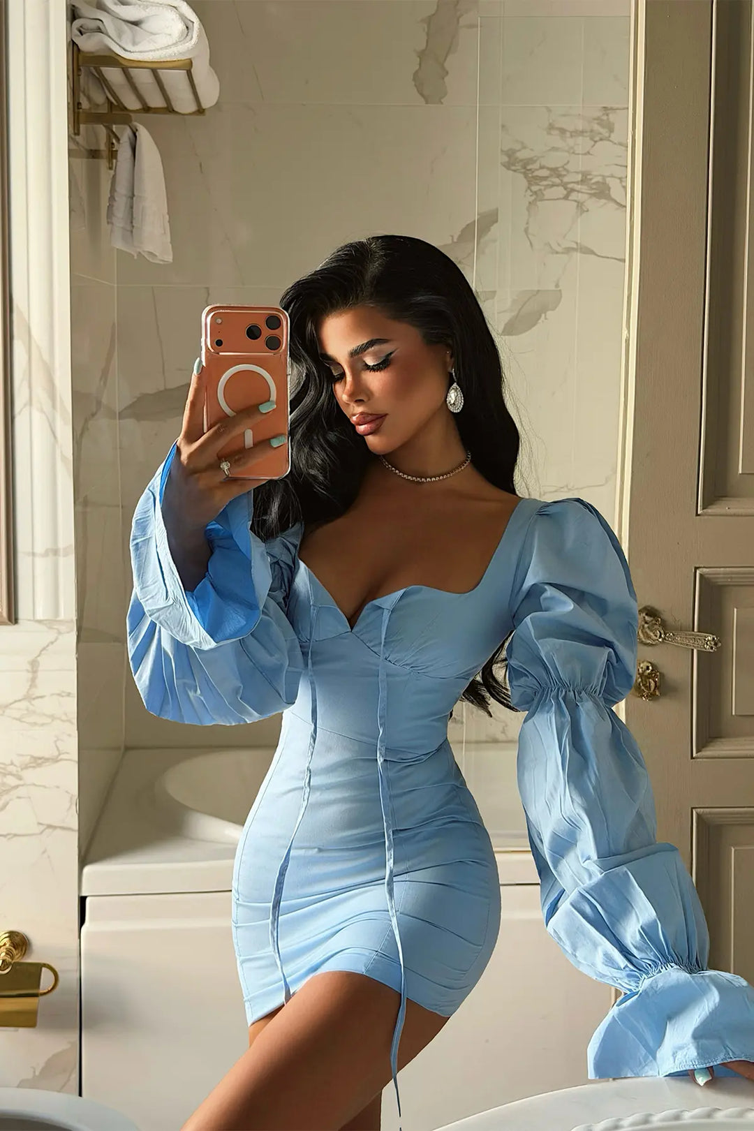 EYY Women Blue Tie-Up Dress - Perote