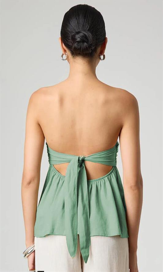 MDX Madmext Mint Green 100% Cotton Strapless Blouse Mg2354 - Richmond