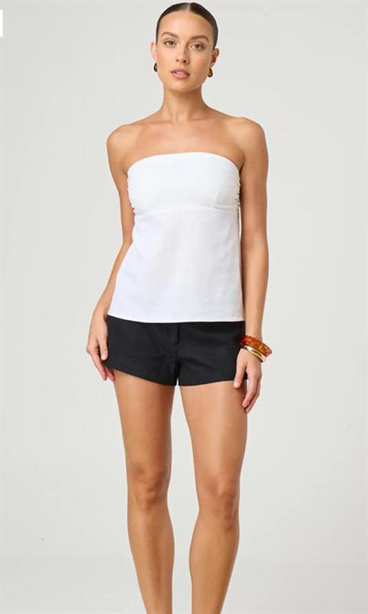 MDX Madmext White 100% Cotton Strapless Blouse Mg2354 - Wauwatosa