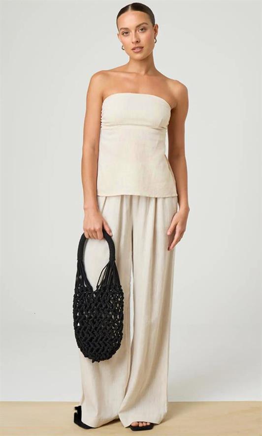 MDX Madmext Stone Color 100% Cotton Strapless Blouse Mg2354 - Sète