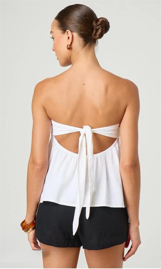 MDX Madmext White 100% Cotton Strapless Blouse Mg2354 - Wauwatosa