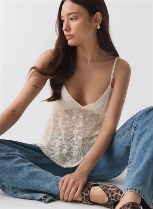MDX White Adjustable Strap Lace Blouse MG2348 - Pleasanton
