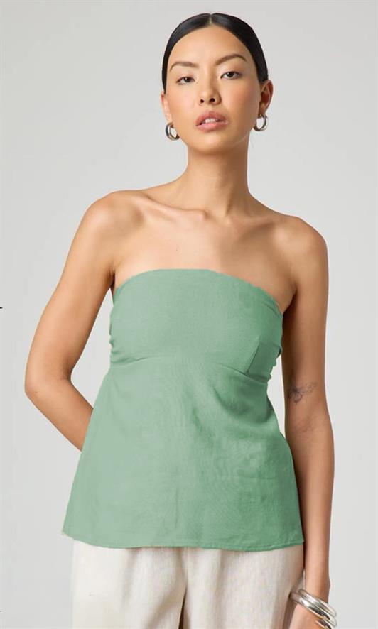 MDX Madmext Mint Green 100% Cotton Strapless Blouse Mg2354 - Richmond
