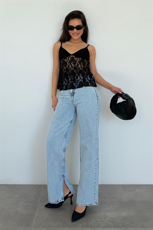 MDX Black Adjustable Strap Lace Blouse MG2348 - Edinburg