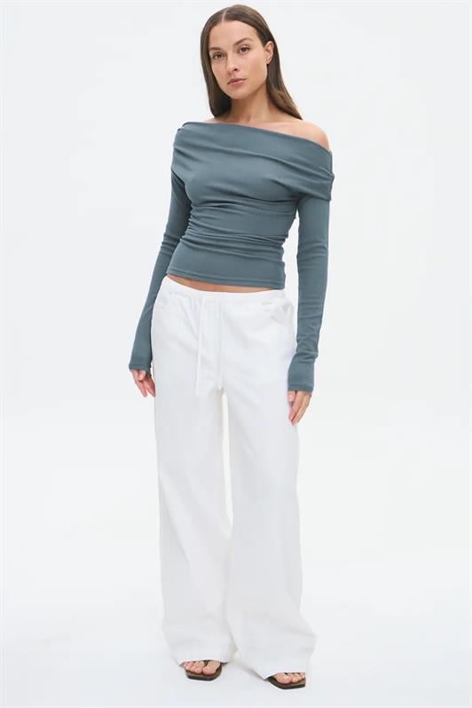 MDX Smoke Women's Off Shoulder Long Sleeve Blouse MG2567 - Enterprise