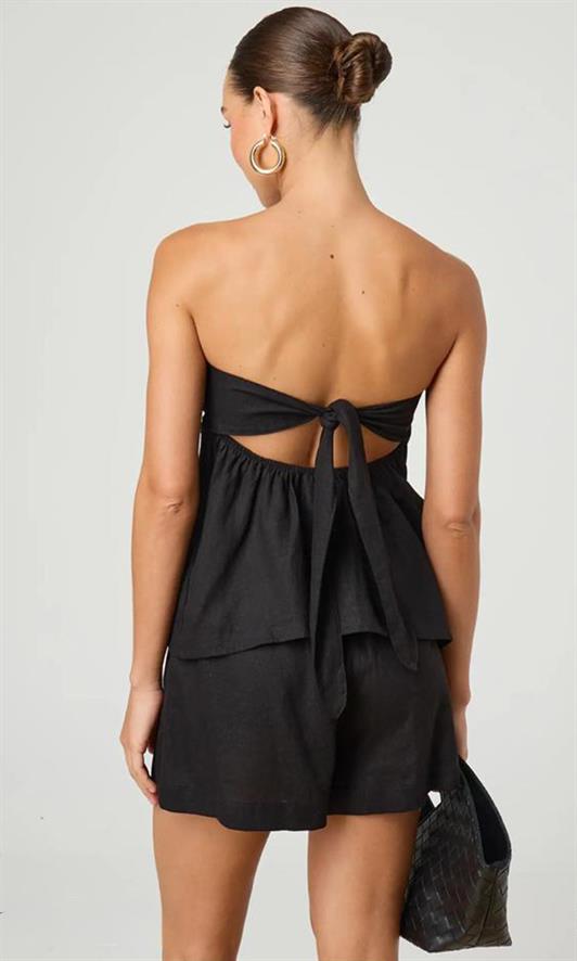 MDX Madmext Black 100% Cotton Strapless Blouse Mg2354 - Chicago