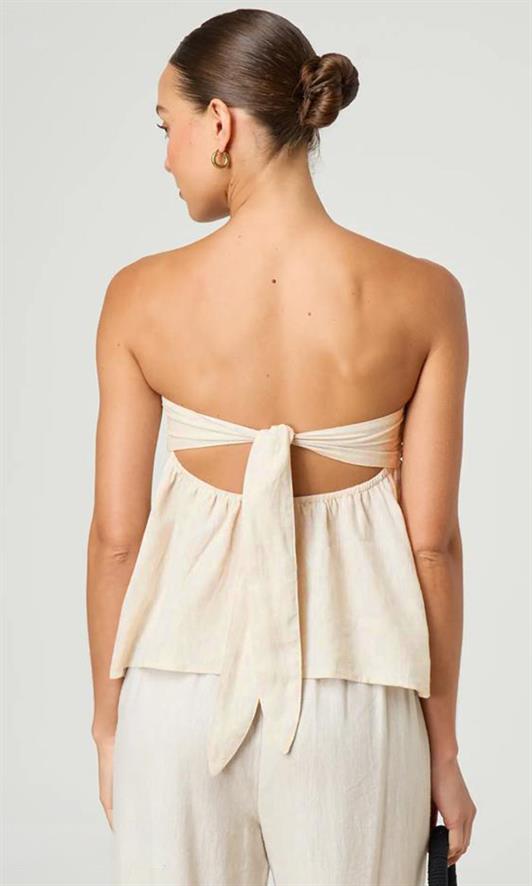 MDX Madmext Stone Color 100% Cotton Strapless Blouse Mg2354 - Sète
