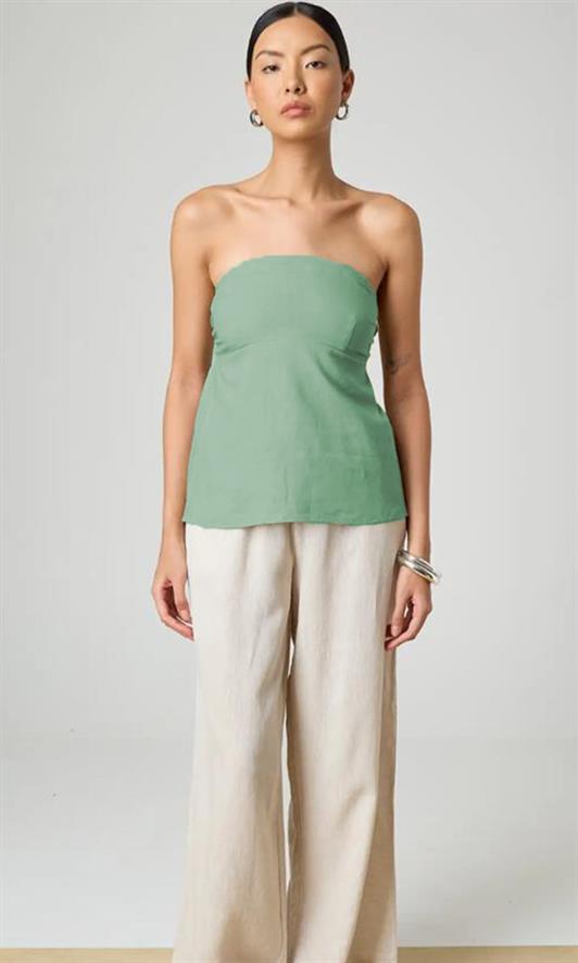 MDX Madmext Mint Green 100% Cotton Strapless Blouse Mg2354 - Richmond