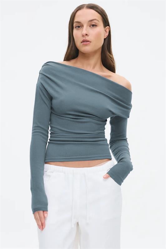 MDX Smoke Women's Off Shoulder Long Sleeve Blouse MG2567 - Enterprise