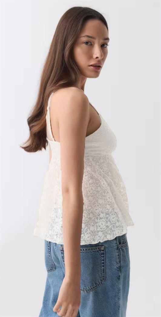 MDX White Adjustable Strap Lace Blouse MG2348 - Pleasanton
