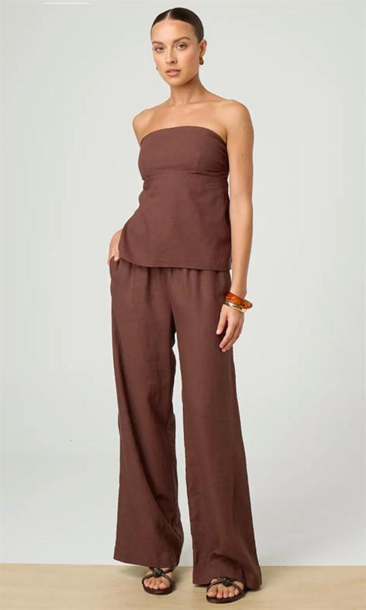 MDX Madmext Brown 100% Cotton Strapless Blouse Mg2354 - Eccles