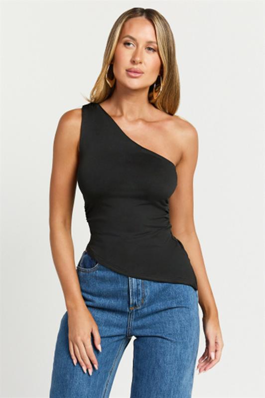 MDX Siyah Tek Omuzlu Basic Kadın Body MG2498 - Pesquería