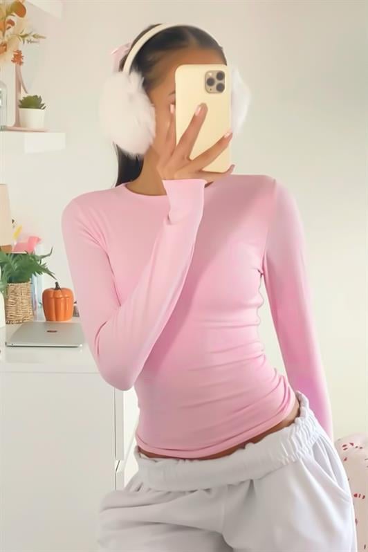 MDX Pink Bicycle Collar Basic Long Sleeve Bodysuit MG1701 - Santa Pola
