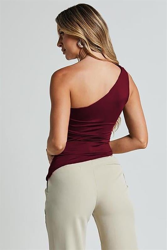 MDX Bordo Tek Omuzlu Basic Kadın Body MG2498 - Guadalupe