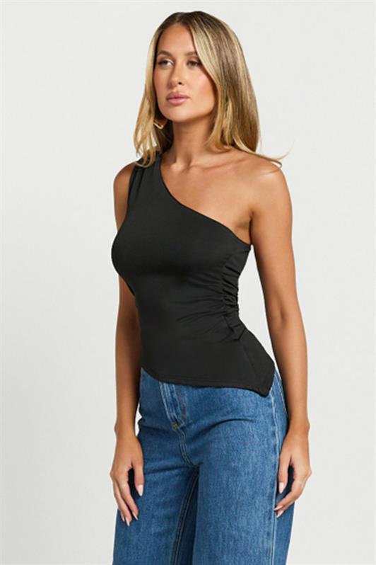 MDX Siyah Tek Omuzlu Basic Kadın Body MG2498 - Pesquería