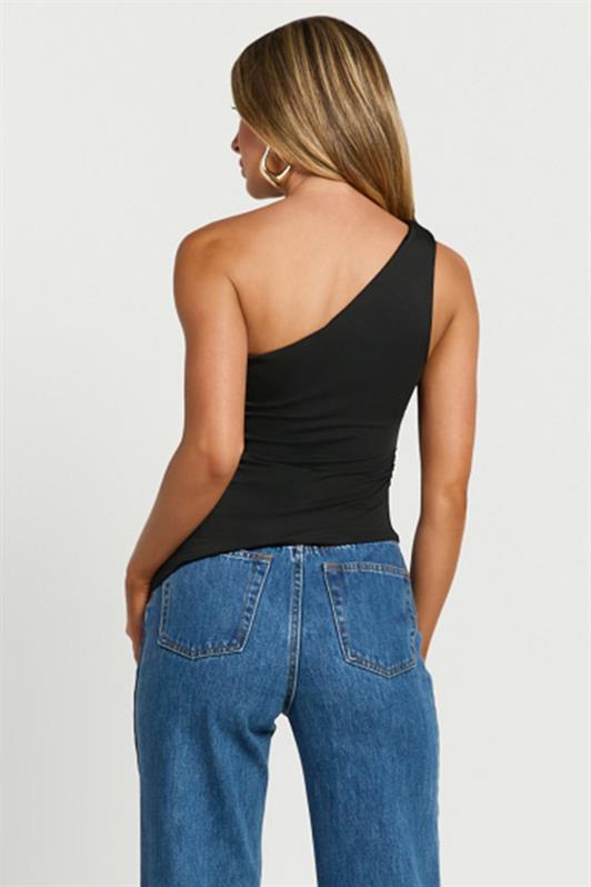 MDX Siyah Tek Omuzlu Basic Kadın Body MG2498 - Pesquería