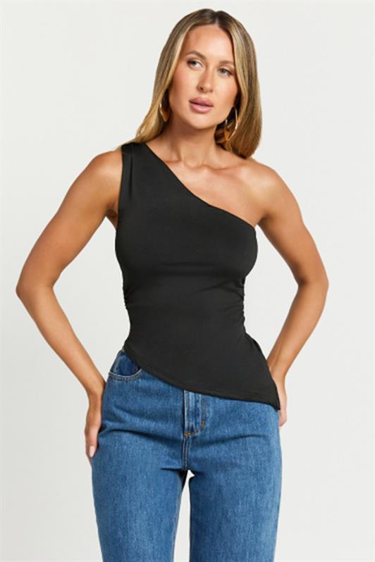 MDX Siyah Tek Omuzlu Basic Kadın Body MG2498 - Pesquería