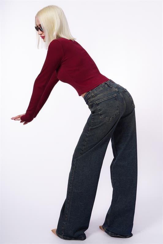 MDX Burgundy V-Neck Long Sleeve Button Detail Bodysuit MG2194 - A Coruña