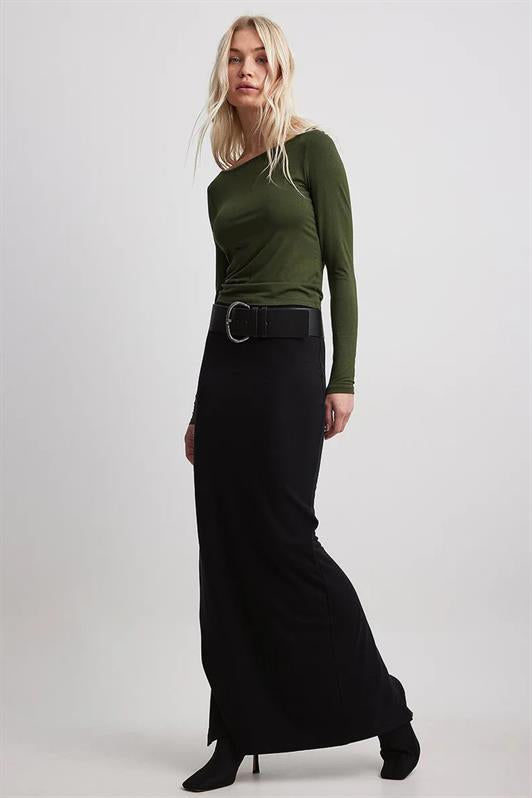 MDX Haki Boat Neck Basic Women's Bodysuit MG1997 - Cadereyta Jiménez