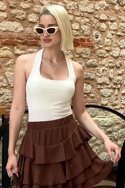 MDX White Halter Neck Strap Crop Body MG2146 - Enterprise