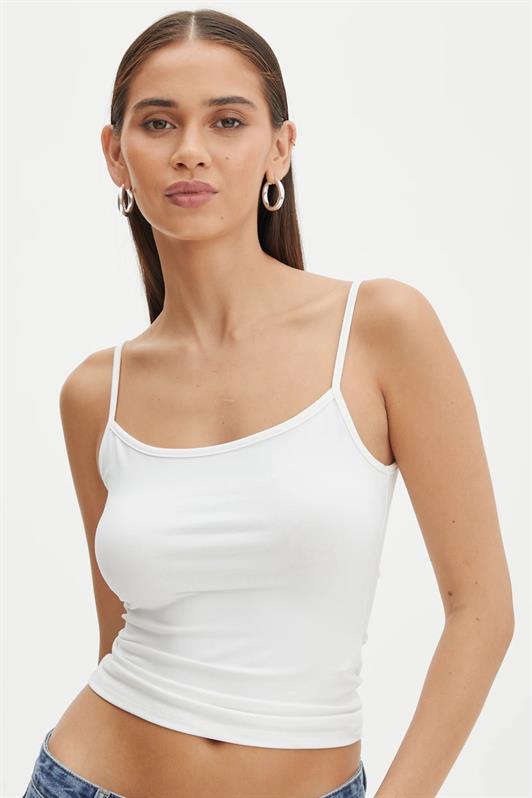 MDX White Strappy Basic Women's Tank Top MG2094 - Worcester
