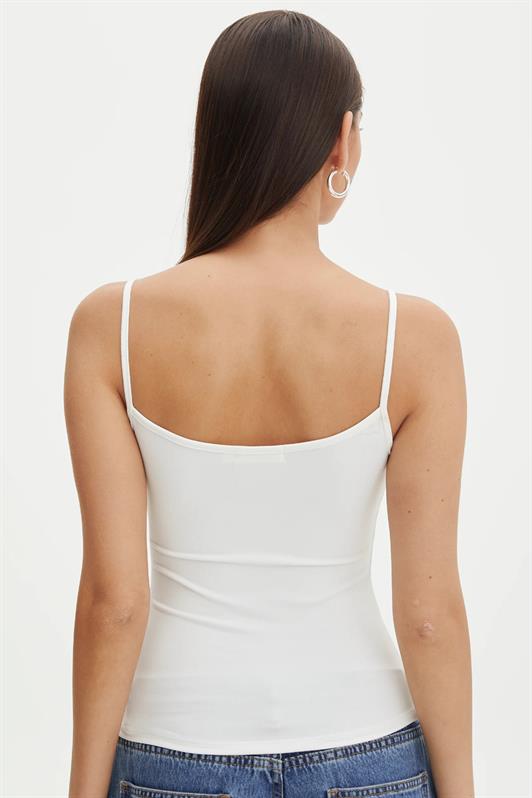 MDX White Strappy Basic Women's Tank Top MG2094 - Worcester