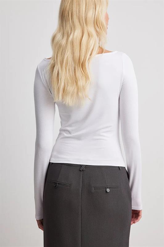 MDX White Boat Neck Basic Women's Bodysuit MG1997 - Upper Arlington