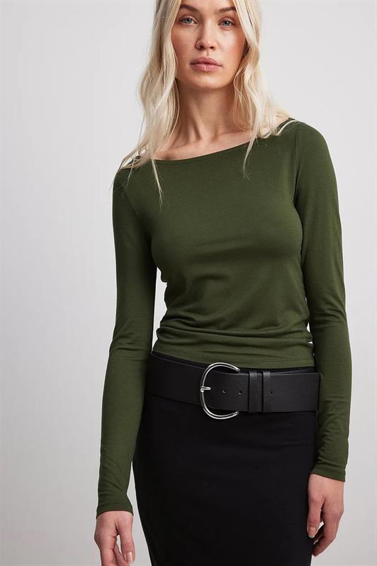 MDX Haki Boat Neck Basic Women's Bodysuit MG1997 - Cadereyta Jiménez