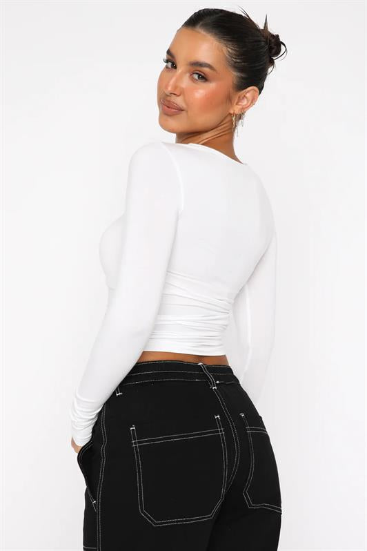 MDX White Basic Slim Women's Bodysuit MG1994 - Wilrijk