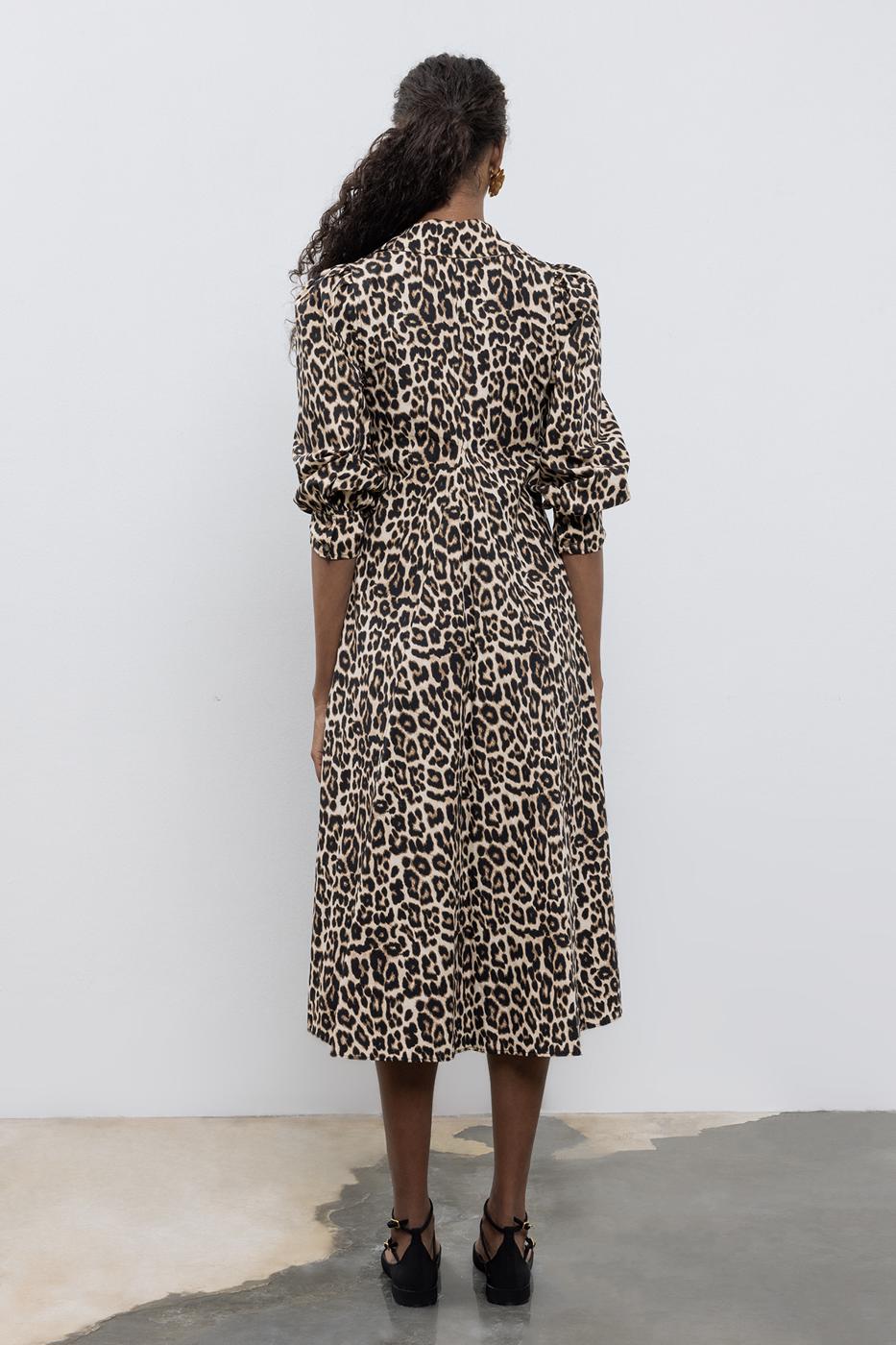 BSL Women Loose-Cut Collar Midi Dress - Doral