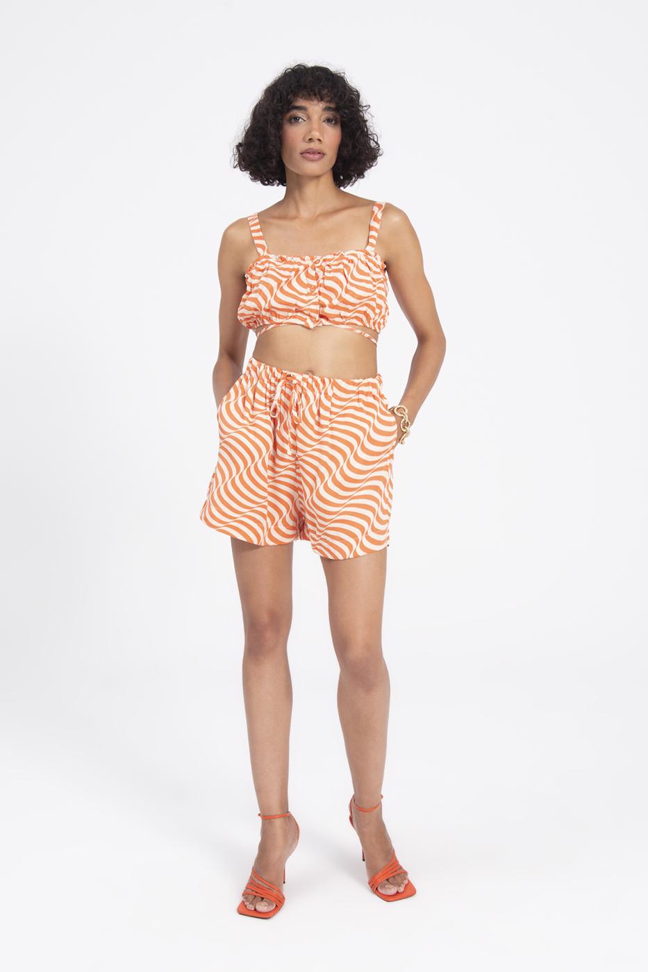 BSL Women Wave Pattern Loose Short - Brookfield